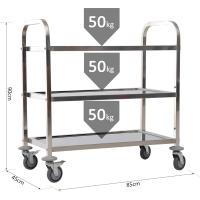 Carrito de Cocina de Acero Inoxidable 2 Banjas y 2 Brazos para Comedor Salón 70,5x40,5x81 cm - details 11