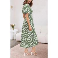 Vestido Informal para Mujer Corte en A, Cintura Alta, Cuello en V, Sexy, Bohemio, Vestido Midi de Verano con Mangas Abullonadas, Elegante Vestido de Fiesta Vintage 2025 - details 3