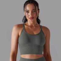 Sujetador de yoga sin costuras para mujer, sujetador deportivo cruzado de alto impacto, a prueba de golpes, top corto, transpirable, antisudor - details 40