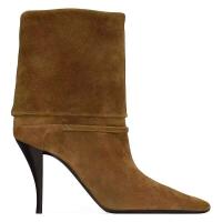 2024 Botas de ante occidentales de otoño con tacón de aguja minimalista y tacón de gatito con logotipo para mujer - details 3