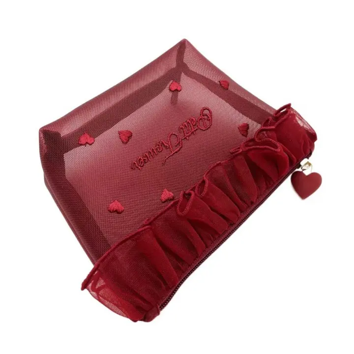 Bolso portátil de malla para cosméticos, bolsa con cierre, bolsa de almacenamiento de malla, bolsa de pañuelos, estuche de cosméticos, monedero de malla para viaje - 1