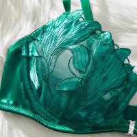 Conjunto de lencería sexy para mujer, bralette transparente con aros, sujetador de 2 piezas con bordado floral, sujetador de realce, conjunto de bragas y bragas, ropa interior - details 3