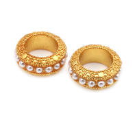 Color dorado mate, latón y perlas de imitación de plástico, espaciador de rueda, cuentas para pulsera, accesorios para hacer joyas Diy - details 14