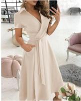 Elegante Vestido de Verano sin Mangas Cuello Abultado, Cinturón, Vestido Largo para Fiesta - details 0