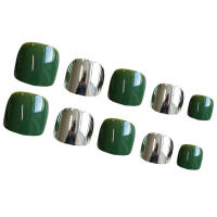 Uñas de los pies naturales irrompibles, prensa plateada verde, uso sencillo para puesta en escena - details 4