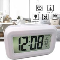 Reloj despertador Digital LED, pantalla de alarma Digital electrónica, relojes de mesa de escritorio para el hogar, oficina, retroiluminación, reloj calendario con repetición - details 2