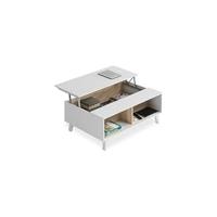Mesa de Centro Elevable Modelo LC Acabado en Blanco Artik y Roble Canadiano - details 9