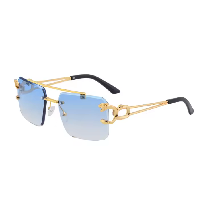 Gafas de Sol Retro con Doble Haz Estilo Leopardo sin Marco para Mujeres y Hombres Protección Solar - 1