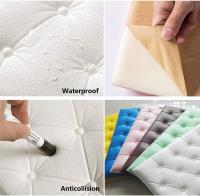 3D Leather Cladded Decor Wall Panel, Shockproof Peel and Stick Wall Sticker Soft Cushion for TV Walls, Children's Bedroom - details 3