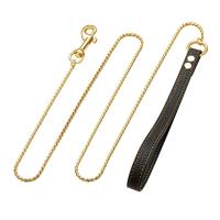 Correa de Oro para Perros con Asa Acolchada Resistente a Mordeduras Cadenilla de Lujo para Paseos Cubana para Mascotas - details 2
