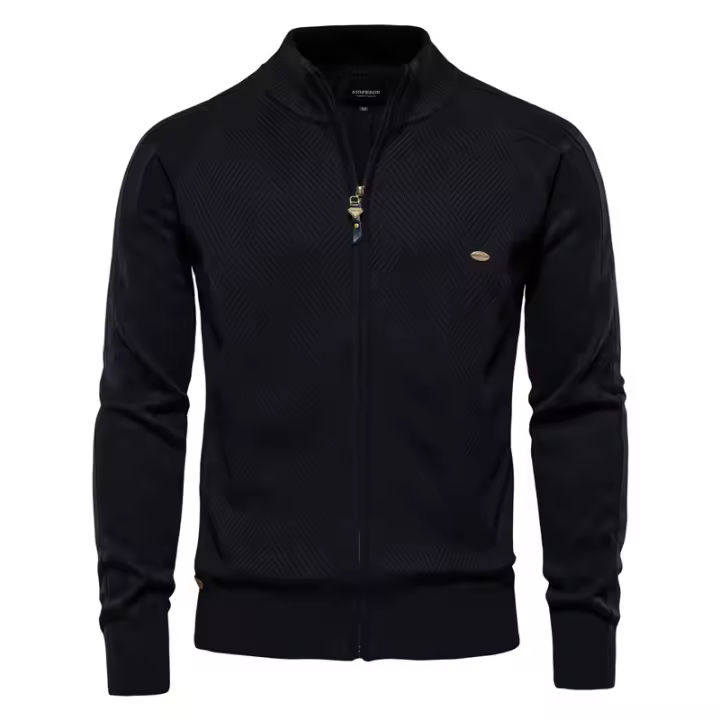 Jersey informal para Hombre, cárdigan, abrigos nuevos de colores sólidos, jacquard, cuello alto - 1