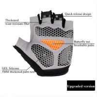 Guantes de ciclismo transpirables antideslizantes de medio dedo para hombres y mujeres, manopla de gimnasio, Fitness, deporte, entrenamiento - details 7