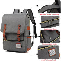 Mochila escolar adolescentes para portátil con puerto de carga USB, elegante mochila de viaje resistente al agua - details 10