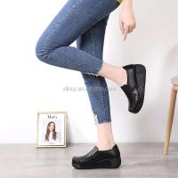 Las señoras de cuero casual 5 cm que conducen a las personas perezosas se deslizan y se ponen los zapatos - details 1