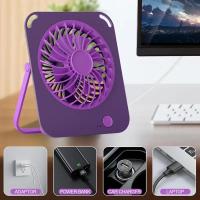 Ventilador portátil recargable por USB, diseño de escritorio y montaje en pared, fuerte volumen de aire con 3 niveles de ajuste, funcionamiento silencioso, adecuado para oficina en casa, dormitorio y dormitorio, ¡un regalo de verano ideal! dormitorio y do - details 2