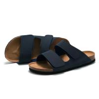 Sandalias clásicas de corcho de cuero para hombre, zapatillas, diseño de marca de lujo, Sandalias planas con correa y hebilla, zapatillas, zapatos - details 2