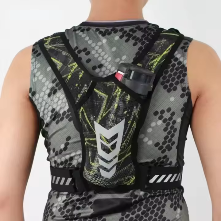 Mochila ligera reflectante para correr, correa ajustable, bolsillo con cremallera, chaleco deportivo para correr, bolsa para tarjetas de entrenamiento - 1