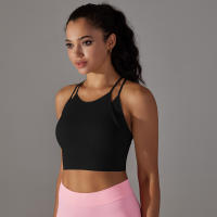 Hamidou-Sujetador de gimnasio Sexy para mujer, Top de hilo, informal, a rayas, sin costuras, de punto, a la moda - details 6