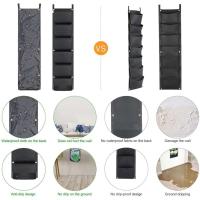 Bolsa vertical de fieltro montada en la pared, contenedor para cultivo de flores y verduras, máquina para plantar jardín interior y exterior, 6 bolsillos, - details 14