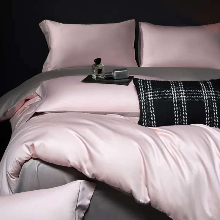 Juego de Ropa de Cama Antibacteriano 5A Algodón de Punto Largo Color Sólido - 1