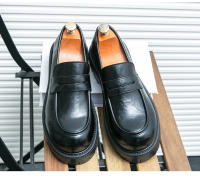 Mocasines de moda para hombre que realzan la sonrisa, zapatos de cuero formales de negocios con suela de plataforma - details 11