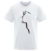 Camisetas de algodón con estampado de gato para hombre, camisa de manga corta de verano, ropa de calle de Hip-Hop, divertidas - details 12