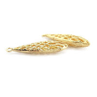 6 uds. Colgantes con forma de gota hueca de Color dorado de 18K, collar de alta calidad, accesorios de joyería Diy, sitio web oficial Rosediy - details 2