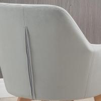 2 Sillas de Comedor Modernas Sillas de Cocina Tapizadas en Terciopelo con Respaldo Reposabrazos y Patas de Madera Carga 120 kg para Salón Dormitorio 54x57x80 cm - details 6
