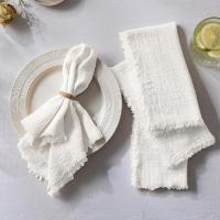 10 Uds. Servilleta de algodón de gasa verde salvia de 32x32cm, servilletas reutilizables para decoración de mesa de Navidad, fiesta de boda, servilletas Retro con rebabas, venta al por mayor - details 12