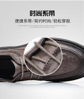 La primera capa de piel de oveja de los zapatos casuales de cuero para hombre, vestido de negocios de cuero genuino. - details 10
