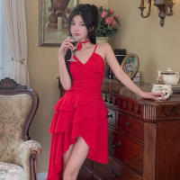 Vestido plisado con cuello en V, nuevo diseño de nicho de verano falda dulce y fresca YL23309GN - details 17