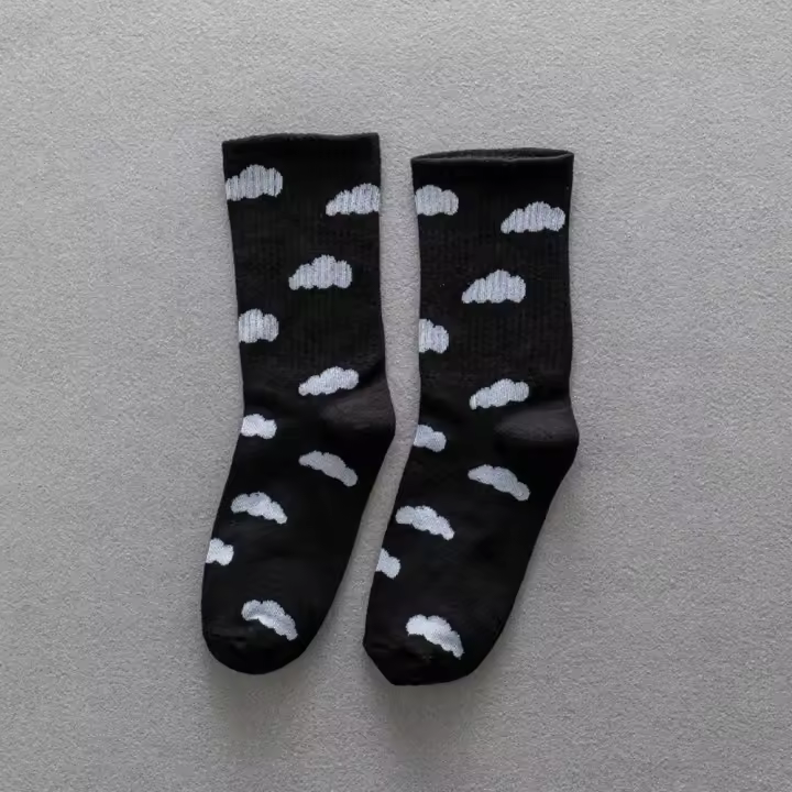 Calcetines de algodón con diseño de nubes dulces, cielo azul, estilo universitario, medias femeninas de estilo Ins, calcetines de tubo medio, estilo coreano - 1