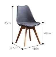 Juego de 4 Sillas de Madera Estilo Nórdico Sillas de Comedor con Cojines de Cuero Sintético - details 0