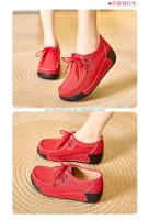 Zapatos de plataforma informales con cuña de cuero PU para mujer clásicos con botas de goma para uso diario - details 7