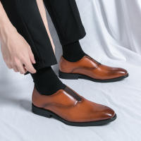 Zapatos Formales para Hombres Color Sólido, Tacón Bajo, Comodidad y Moda en Cuero de Juventud Transpirable - details 4