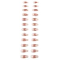 Uñas postizas cuadradas de presión larga, color nude, palo natural, decoraciones de uñas para mujeres y niñas - details 0