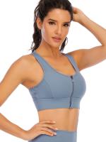 Tops cortos cruzados para mujer, camisa deportiva de manga corta para Yoga, color azul - details 2