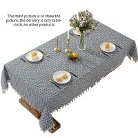 Mantel de lino y algodón con patrón de flecha, cubierta a prueba de polvo para mesa de comedor de cocina, decoración de lino, 140x180cm - details 1