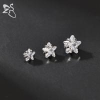 ZS 1 pieza de acero inoxidable, ancla dérmica para hombres y mujeres, lazo con flor, piercing dérmico con cristal CZ, microperforación dérmica que se oculta en la piel. - details 11