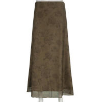 BUNO-falda de malla Vintage Floral para mujer, faldas largas informales ajustadas transparentes de cintura media, moda de otoño y primavera 2025 - details 5