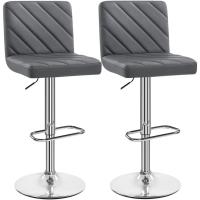 Bar Altura Ajustable 92-113,5cm Sillas de Bar Asientos Giratorios Diseño Moderno Taburetes Altos Blanco - details 2