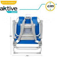 Silla de Playa Plegable y Reclinable 5 Posiciones, Portátil, 55x67,5x86cm, Incluye Cojín, 1 Bolso, 1 Bolsa con Cremallera y Topes Antivuelco - details 4