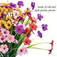 Flores Artificiales Resistentes a Rayos UV 12 Piezas de Plástico Duraderas para Cajas de Ventanas, Macetas, Patios, Hogares, Decoración Interior y Exterior - details 0