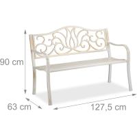 Asiento Metal, Balcón y Terraza, 90 x 127,5 x 63 cm, Acero, Blanco y Bronce - details 2