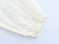 OUWU- Camisa De Manga Abombada Con Volantes Y Decoración En Capas Con Cuello En V, Versátil, Dulce, A La Moda, Estilo Europeo, Nueva - details 6