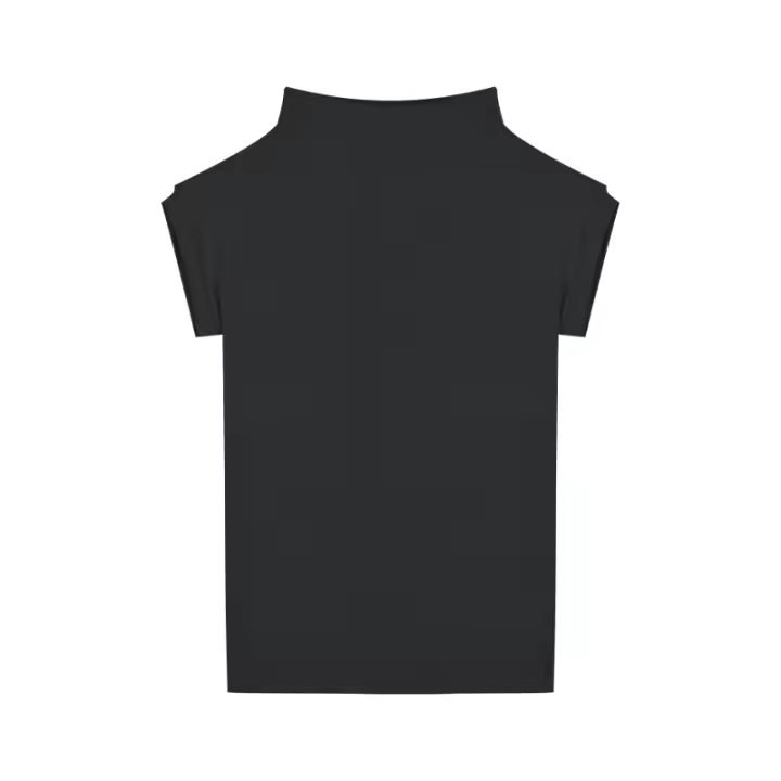 Camiseta de Manga Corta con Cuello de Tortuga Moda para Mujeres Sudaderas y Sudaderas - 1