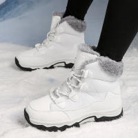 2024 nieve con botas Martin de terciopelo grueso con cordones zapatos de algodón para mujer viajes al aire libre informales grandes - details 10
