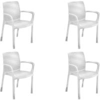 Pack x4 Silla jardín para Interior y Exterior con reposabrazos Ideal para Jardines y terrazas, apilable, Resina con Acabado de ratán Plano, Color Marrón - details 11