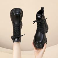Botas Punk de Plata Ultra Alta Tacón Grueso Encaje para Mujeres Negro y Blanco - details 7