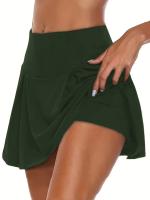 Falda Corta Deportiva para Mujer para Tenis, Bádminton, Yoga - Estilo Atlético Casual, Color Sólido, Mezcla de Poliéster y Spandex Elástico, Lavable a Máquina - Primavera/Verano/Otoño - details 44
